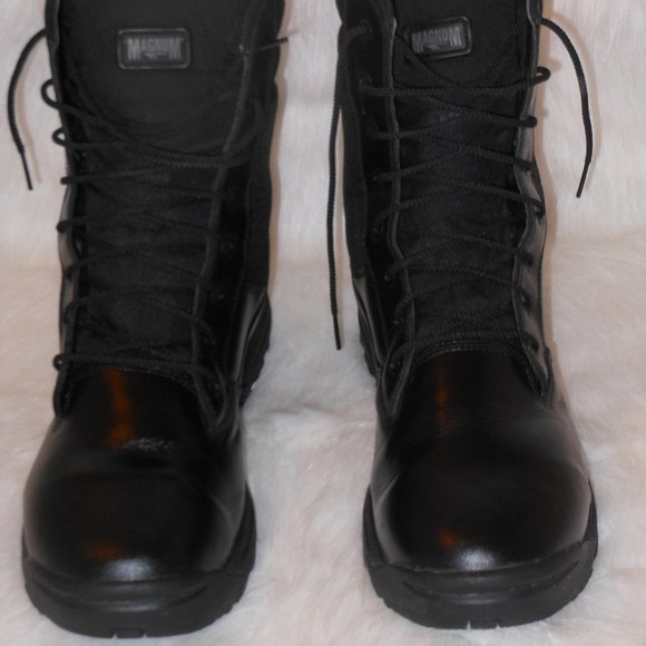 MAGMUM TECHNOLOGY BLACK LEATHER ANKLE BOOT SIZE 12 - Picture 10 of 10